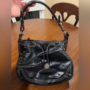 ALFRED DUNNER Retro Black Faux Leather Mock Crocodile Texture HOBO Shoulder bag